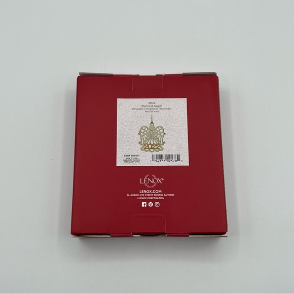 NEW Lenox Pierced Angel 2022 Porcelain Ornament Annual Christmas Holiday 4” - Picture 4 of 4